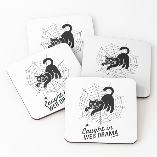 Item preview, Caught in Web Drama - Funny Black Cat Halloween Pun Design designed and sold by Raloel Art.