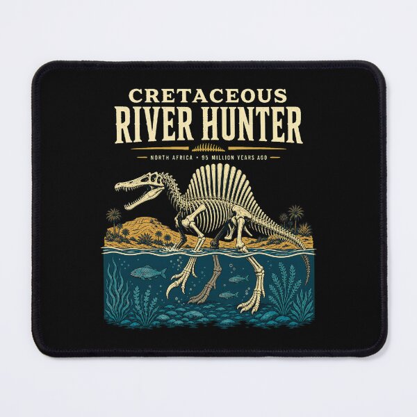 Item preview, Vintage Spinosaurus Skeleton River Hunter Illustration designed and sold by AMICO77.