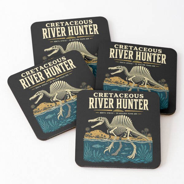 Item preview, Vintage Spinosaurus Skeleton River Hunter Illustration designed and sold by AMICO77.