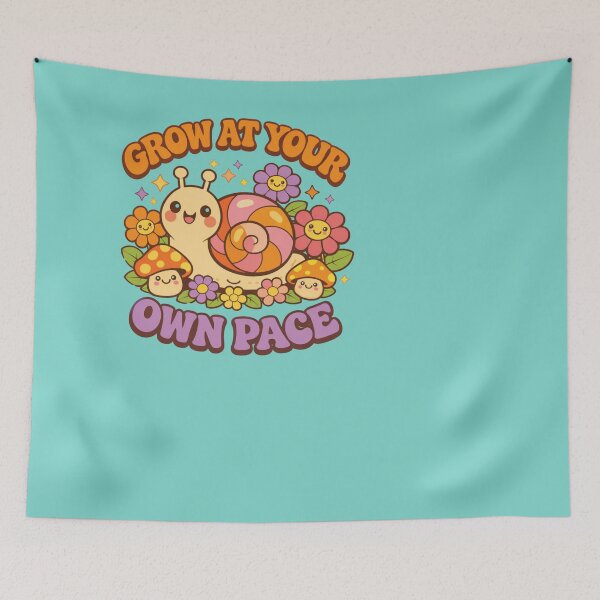 Item preview, Grow At Your Own Pace – Cute Retro Snail Design designed and sold by helenostore.