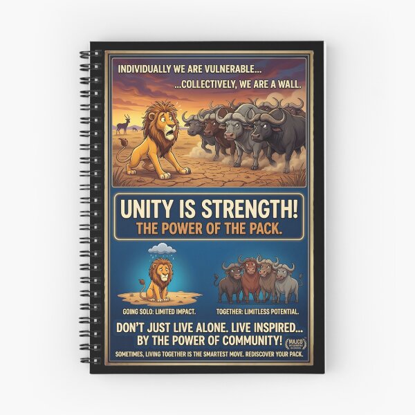 Item preview, Unity Is Strength – Power of the Pack | Inspirational Lion & Buffalo Art designed and sold by MAJCO-ART.