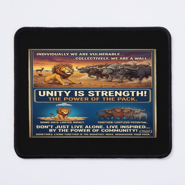 Item preview, Unity Is Strength – Power of the Pack | Inspirational Lion & Buffalo Art designed and sold by MAJCO-ART.