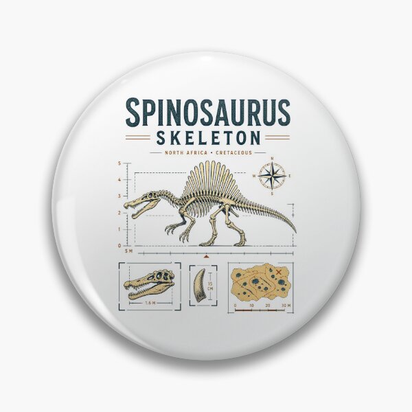 Item preview, Vintage Spinosaurus Skeleton River Hunter Illustration designed and sold by AMICO77.