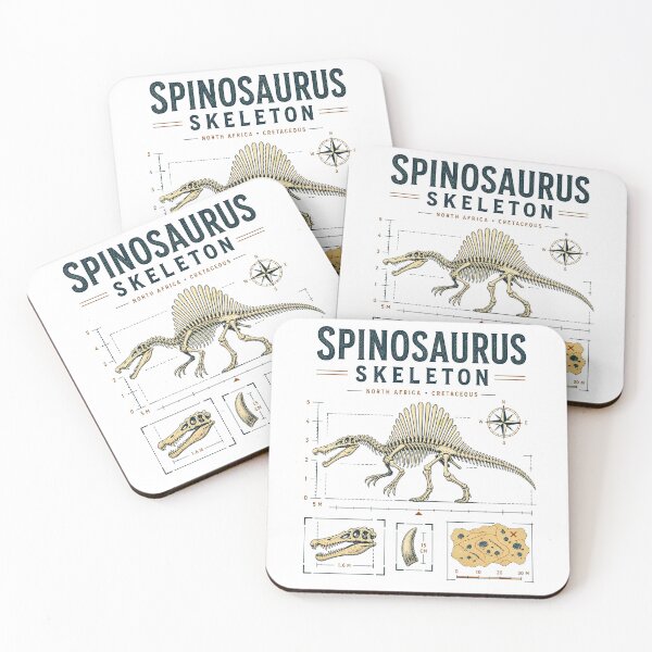 Item preview, Vintage Spinosaurus Skeleton River Hunter Illustration designed and sold by AMICO77.