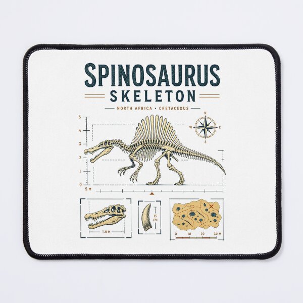 Item preview, Vintage Spinosaurus Skeleton River Hunter Illustration designed and sold by AMICO77.