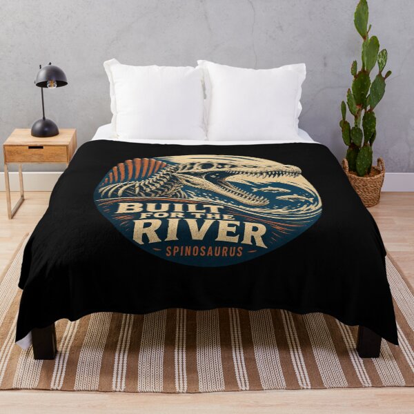 Item preview, Vintage Spinosaurus Skeleton River Hunter Illustration designed and sold by AMICO77.