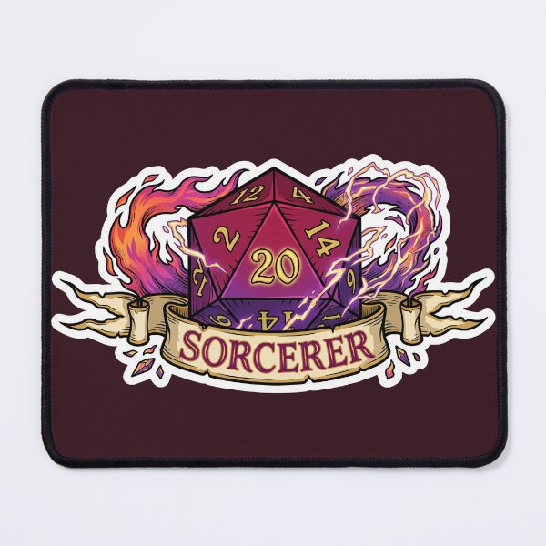 Item preview, Sorcerer D20 Class Crest Sticker - Funny D&D Sorcerer Dice Tabletop RPG Gift designed and sold by Dice_Goblin_Studio.