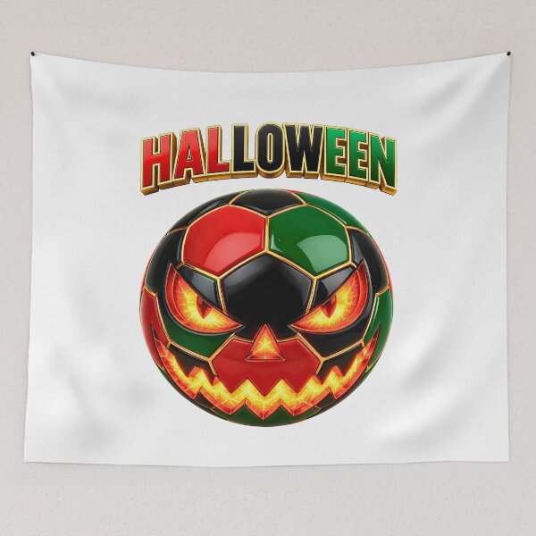 Item preview, Halloween Soccer Ball Jack O' Lantern | Spooky Football Pumpkin Design designed and sold by ArtSpark Studio.