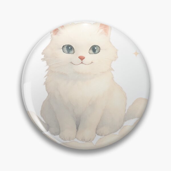 Item preview, Kawaii White Kitten on a Cloud ☁️?✨ | Cute Watercolor Style Illustration, Dreamy and Adorable Aesthetic Design designed and sold by Cat-astrophes.