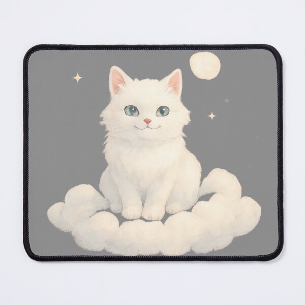 Item preview, Kawaii White Kitten on a Cloud ☁️?✨ | Cute Watercolor Style Illustration, Dreamy and Adorable Aesthetic Design designed and sold by Cat-astrophes.