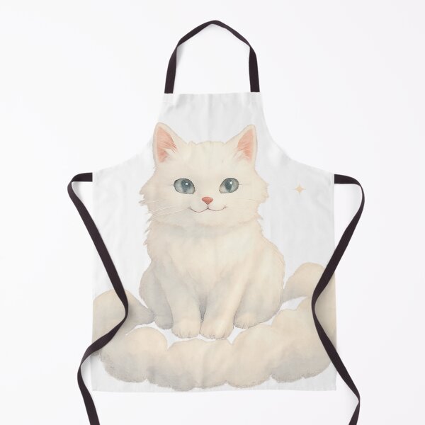 Item preview, Kawaii White Kitten on a Cloud ☁️?✨ | Cute Watercolor Style Illustration, Dreamy and Adorable Aesthetic Design designed and sold by Cat-astrophes.