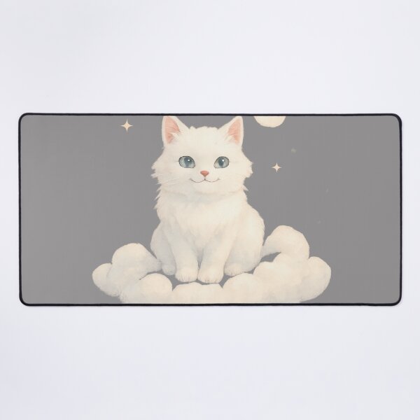 Item preview, Kawaii White Kitten on a Cloud ☁️?✨ | Cute Watercolor Style Illustration, Dreamy and Adorable Aesthetic Design designed and sold by Cat-astrophes.