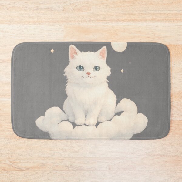 Item preview, Kawaii White Kitten on a Cloud ☁️?✨ | Cute Watercolor Style Illustration, Dreamy and Adorable Aesthetic Design designed and sold by Cat-astrophes.