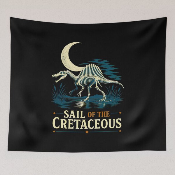 Item preview, Vintage Spinosaurus Skeleton River Hunter Illustration designed and sold by AMICO77.