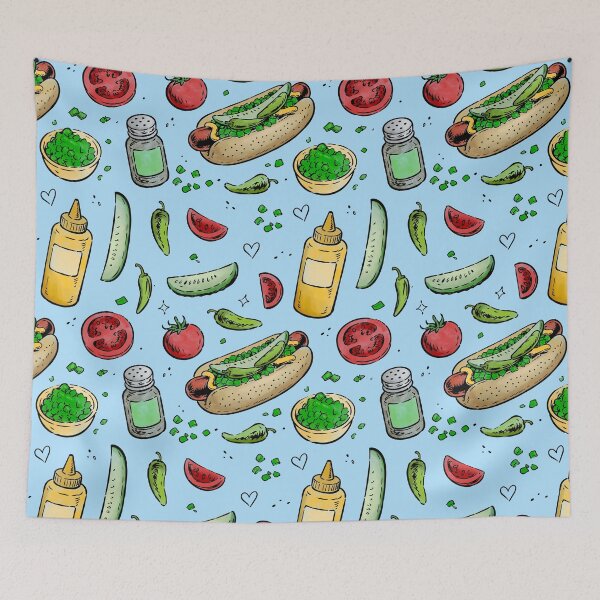 Item preview, Chicago Style Hot Dog - Blue designed and sold by PipermintPress.
