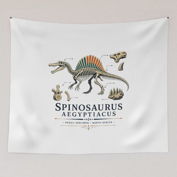 Item preview, Vintage Spinosaurus Skeleton River Hunter Illustration designed and sold by AMICO77.
