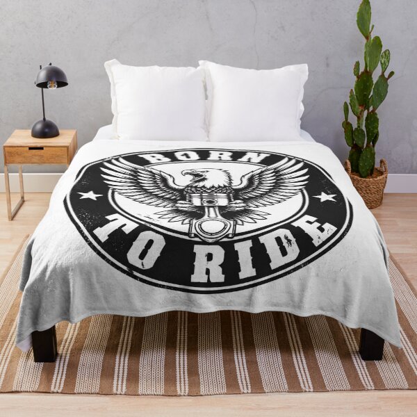 Aperçu de l'œuvre Born To Ride Eagle Piston Biker Emblem créée et vendue par VINTAGE BY LAMBERTINY .