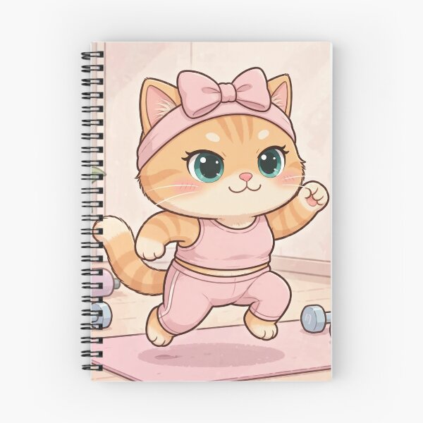 Item preview, Cute Fitness Cat Workout designed and sold by Moody Vibes Studio.