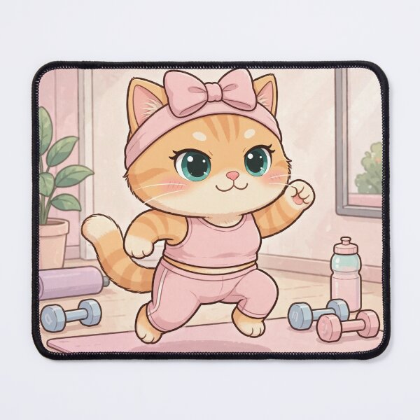 Item preview, Cute Fitness Cat Workout designed and sold by Moody Vibes Studio.