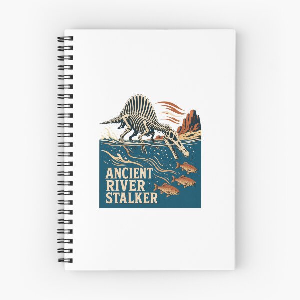 Item preview, Vintage Spinosaurus Skeleton River Hunter Illustration designed and sold by AMICO77.