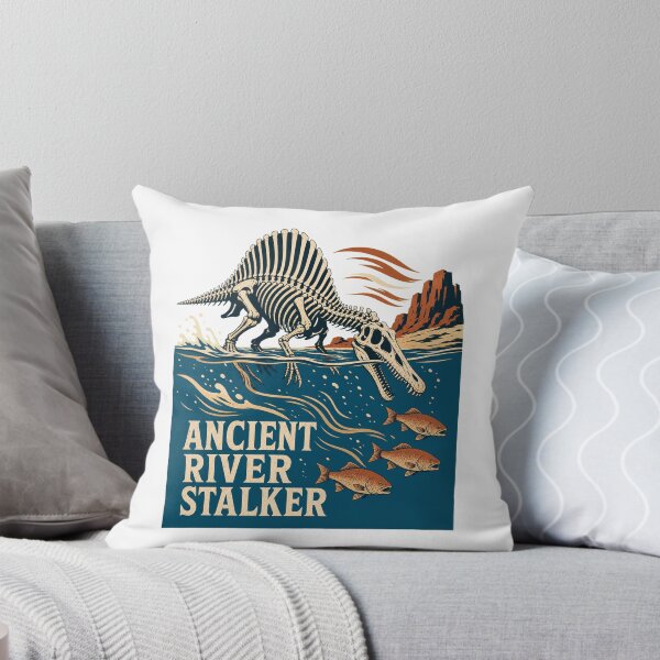 Item preview, Vintage Spinosaurus Skeleton River Hunter Illustration designed and sold by AMICO77.