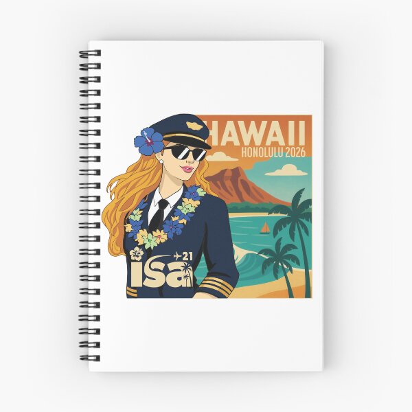 Item preview, Hawaii Poster girl with blue flower designed and sold by The International Society of Women Airline Pilots.
