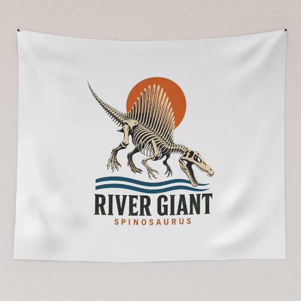 Item preview, Vintage Spinosaurus Skeleton River Hunter Illustration designed and sold by AMICO77.