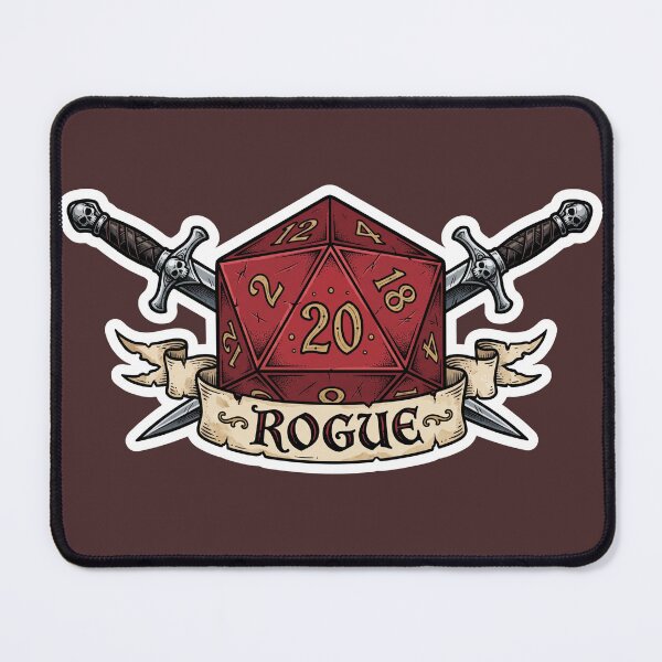 Artikelvorschau, Schurke D20 Klassenwappen Sticker - Lustiges D&D RPG Würfel Geschenk entworfen und verkauft von Dice_Goblin_Studio.