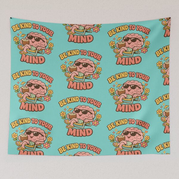 Item preview, Be Kind To Your Mind – Cute Retro Brain Design designed and sold by helenostore.