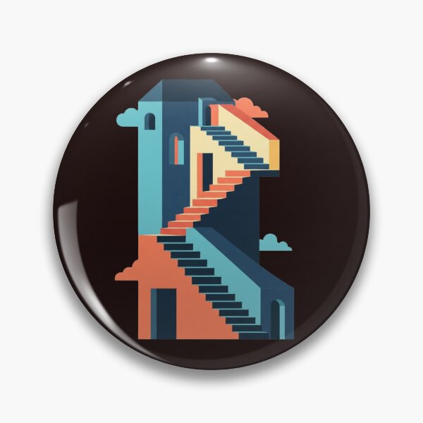 Item preview, Escher's Dream: Flat Impossible Staircase Geometric Illusion designed and sold by Dzblack.