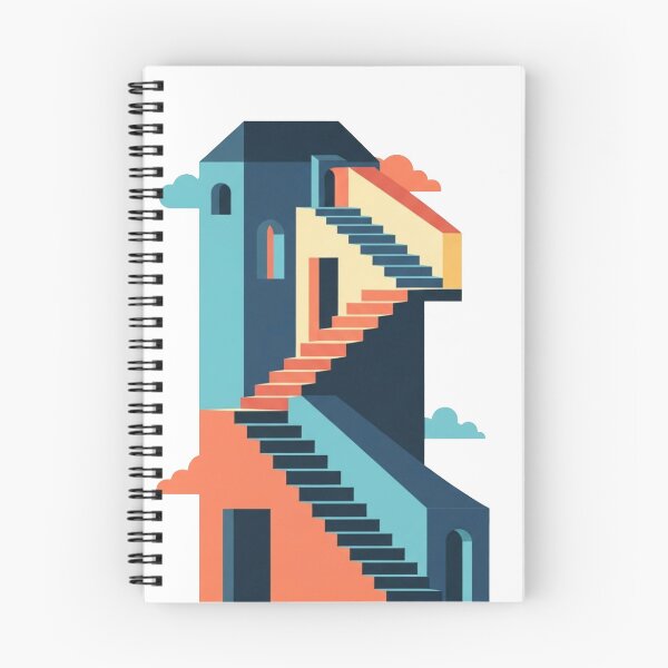 Item preview, Escher's Dream: Flat Impossible Staircase Geometric Illusion designed and sold by Dzblack.