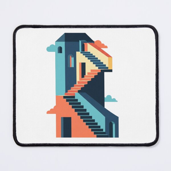 Item preview, Escher's Dream: Flat Impossible Staircase Geometric Illusion designed and sold by Dzblack.
