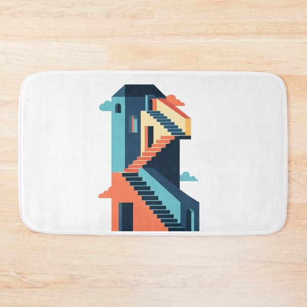 Item preview, Escher's Dream: Flat Impossible Staircase Geometric Illusion designed and sold by Dzblack.