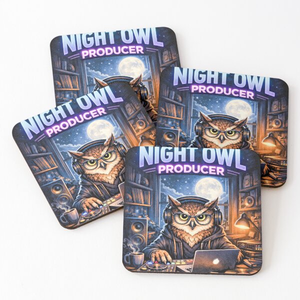 Item preview, Night Owl Producer – “Midnight Mixes, Endless Vibes” designed and sold by DecibelDecor034.