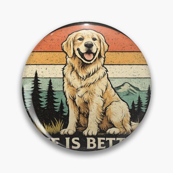 Item preview, Golden Retriever Vintage Sunset | Life Is Better With a Golden | Dog Lover Gift designed and sold by TeeVibeHaus.