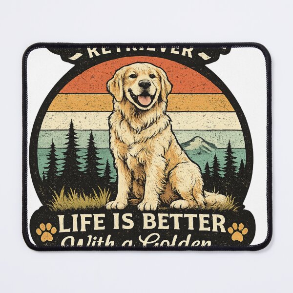 Item preview, Golden Retriever Vintage Sunset | Life Is Better With a Golden | Dog Lover Gift designed and sold by TeeVibeHaus.