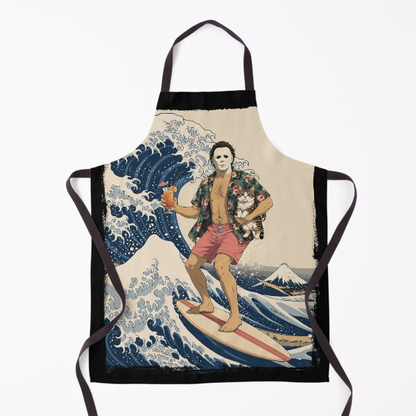 Item preview, Michael Myers Surfing the Great Wave with a cat designed and sold by keytee.