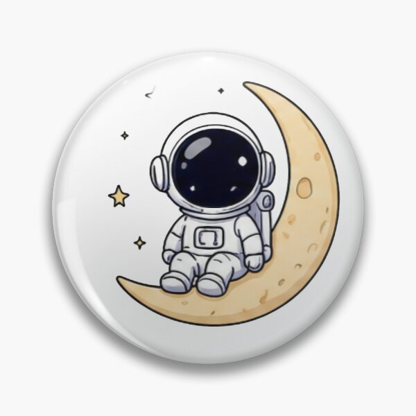 Item preview, Astronaut sitting on a crescent moon - Kawaii space design designed and sold by Gael2026.