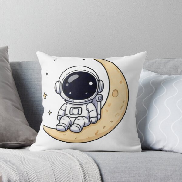 Item preview, Astronaut sitting on a crescent moon - Kawaii space design designed and sold by Gael2026.