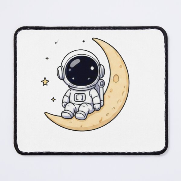 Item preview, Astronaut sitting on a crescent moon - Kawaii space design designed and sold by Gael2026.