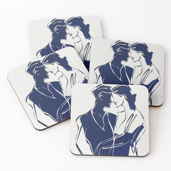 Item preview, Couple - Blue Abstract Art designed and sold by shadow-bloom.