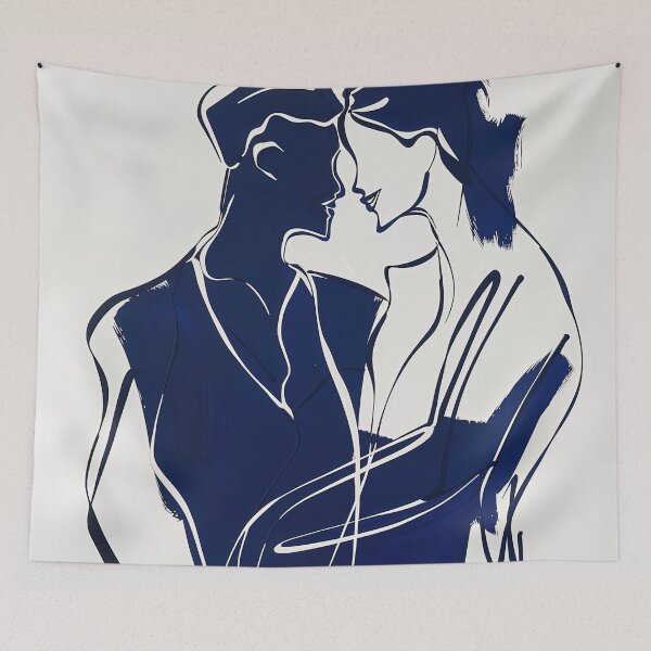 Item preview, Couple - Blue Abstract Art designed and sold by shadow-bloom.