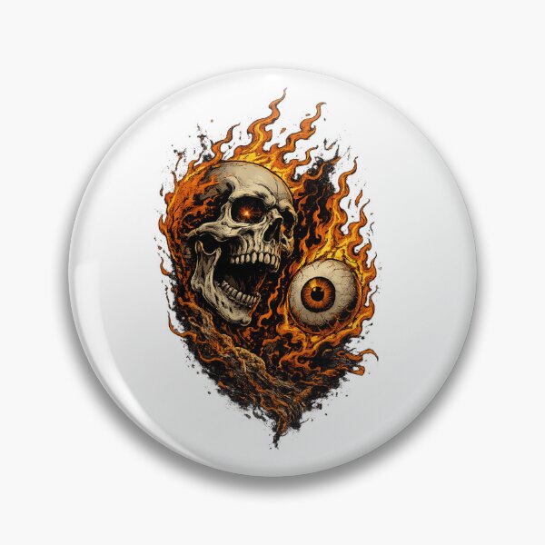 Item preview, Flaming Skull and Floating Eyeball designed and sold by afr-saad.