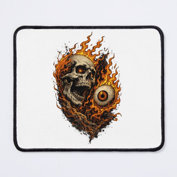Item preview, Flaming Skull and Floating Eyeball designed and sold by afr-saad.