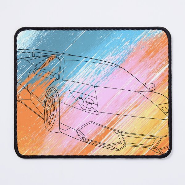Item preview, Murcielago Artistic Contour Sketch on Abstract Brush Strokes designed and sold by V8Green.