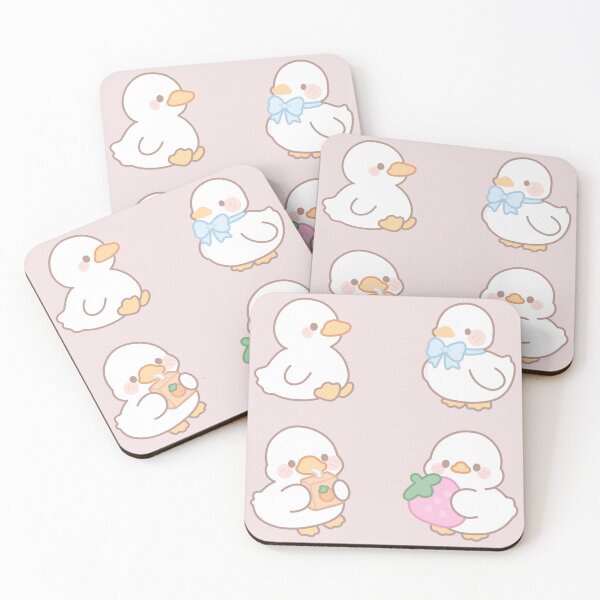 Item preview, Cute Kawaii Duck Strawberry Juice Ribbon Sticker Pack designed and sold by Art IN Pack.