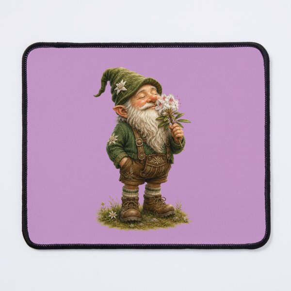 Item preview, Alpine Flower Lover Gnome – Peaceful Bavarian Vintage Nature Design designed and sold by Alpine-Ink.