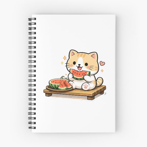 Item preview, Cute Watermelon Cat Kawaii Summer Fruit Ginger Kitty Illustration designed and sold by NoopnyangStudio.