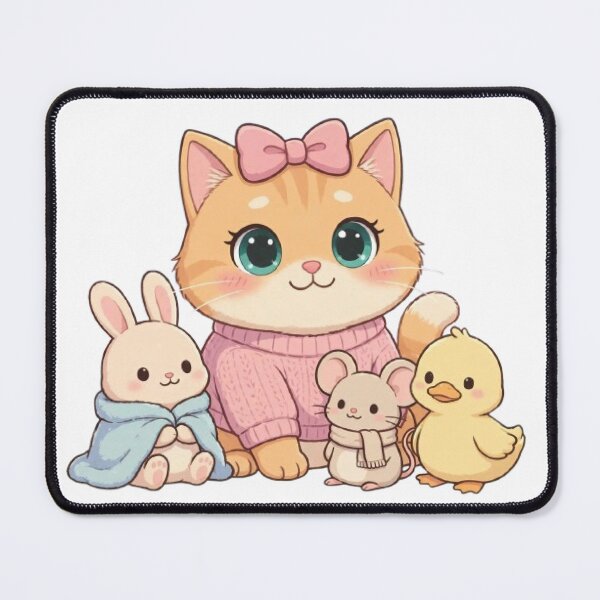 Item preview, Cute Cat With Little Friends designed and sold by Moody Vibes Studio.