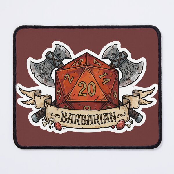 Item preview, Barbarian D20 Class Crest Sticker - Funny D&D Barbarian Dice Tabletop RPG Gift designed and sold by Dice_Goblin_Studio.